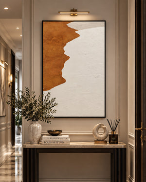 The Endless Return abstract beach painting in a hallway