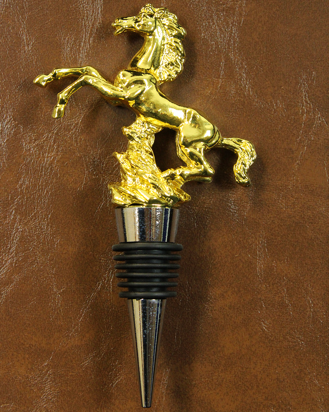 The Gentleman's Hour whisky and cigar 3D shadow box wall art close-up of the horse bottle stopper