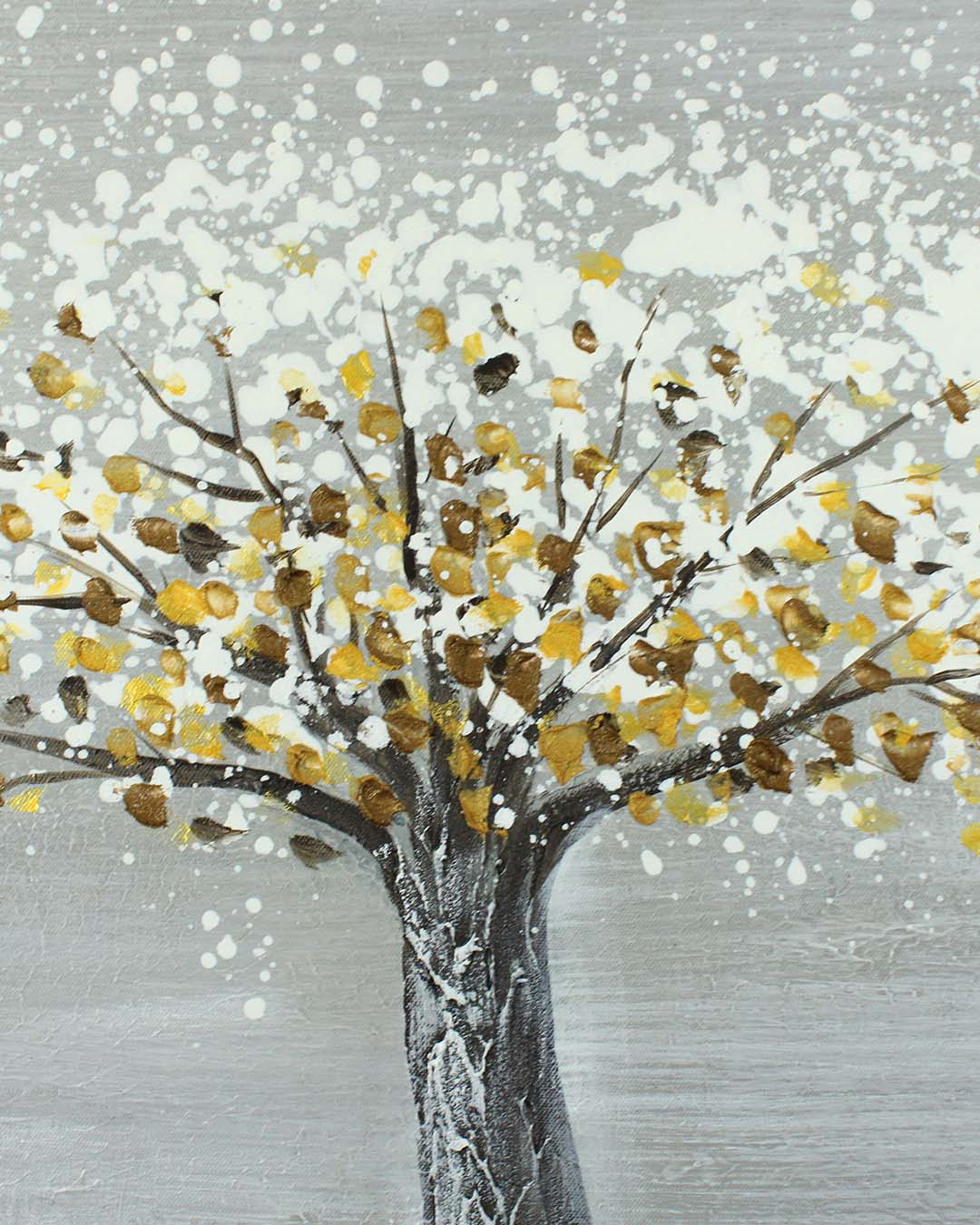 Textured gold and silver leaves on The Gilded Tree