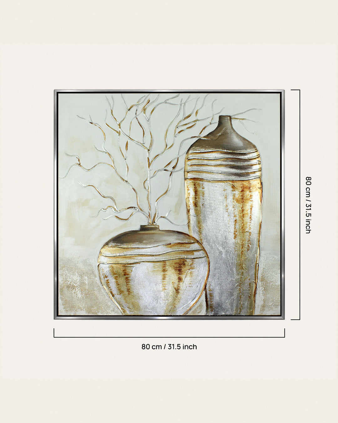 The Golden Balance gold botanical wall art with dimensions