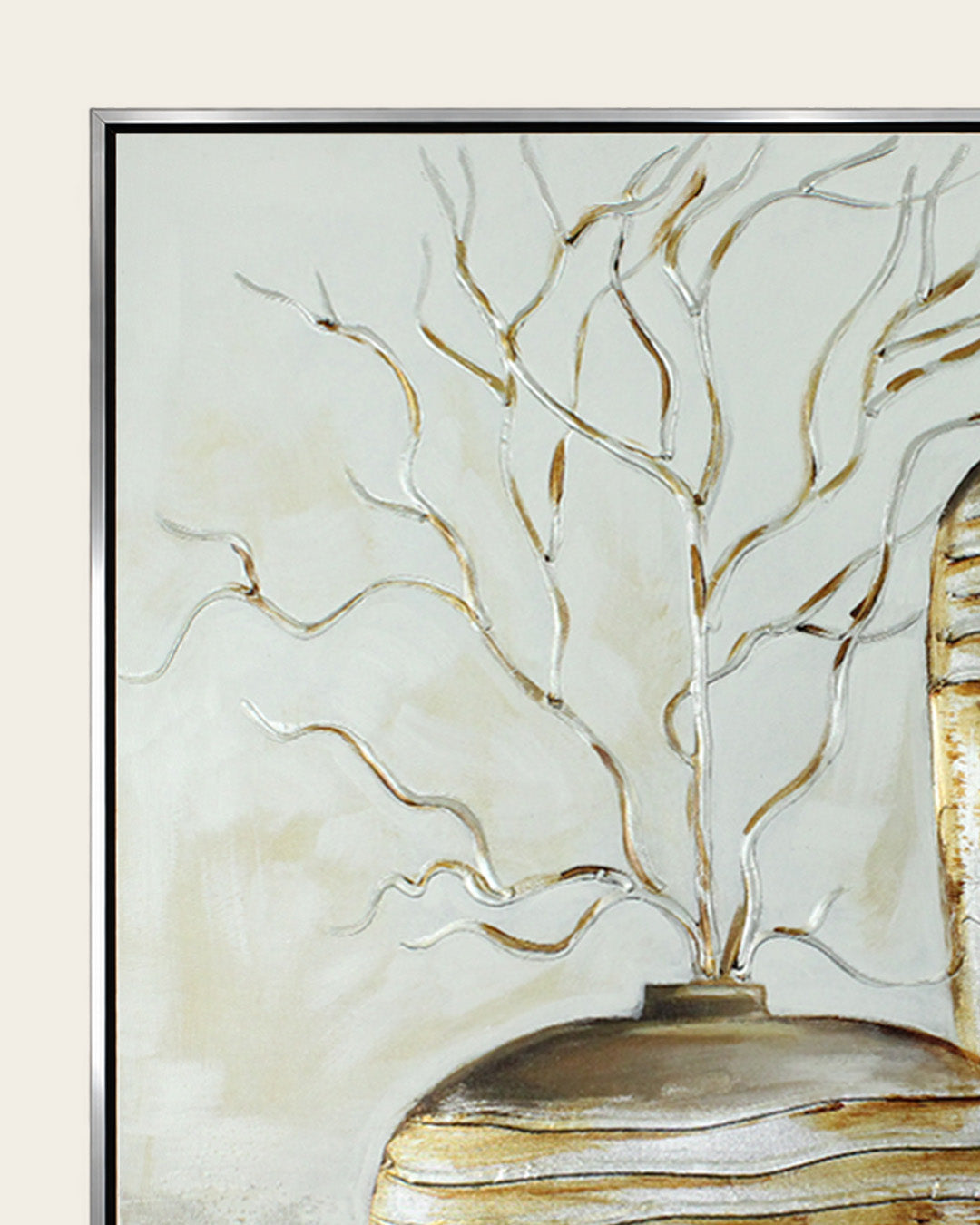 The Golden Balance gold botanical wall art frame corner detail