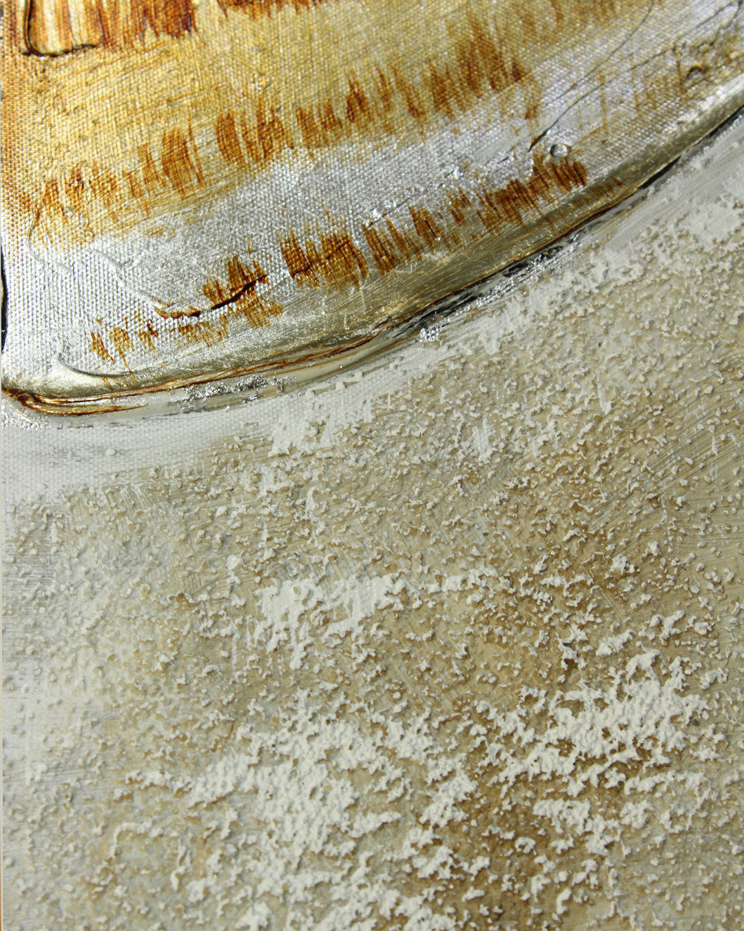 The Golden Balance gold botanical wall art close-up of the textured paint