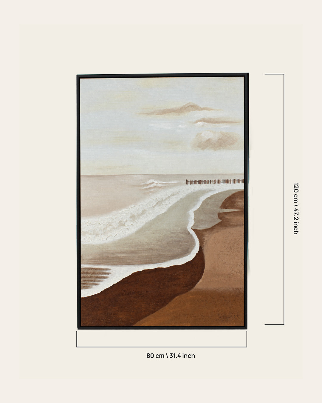 The Long Horizon abstract coastal painting with dimensions