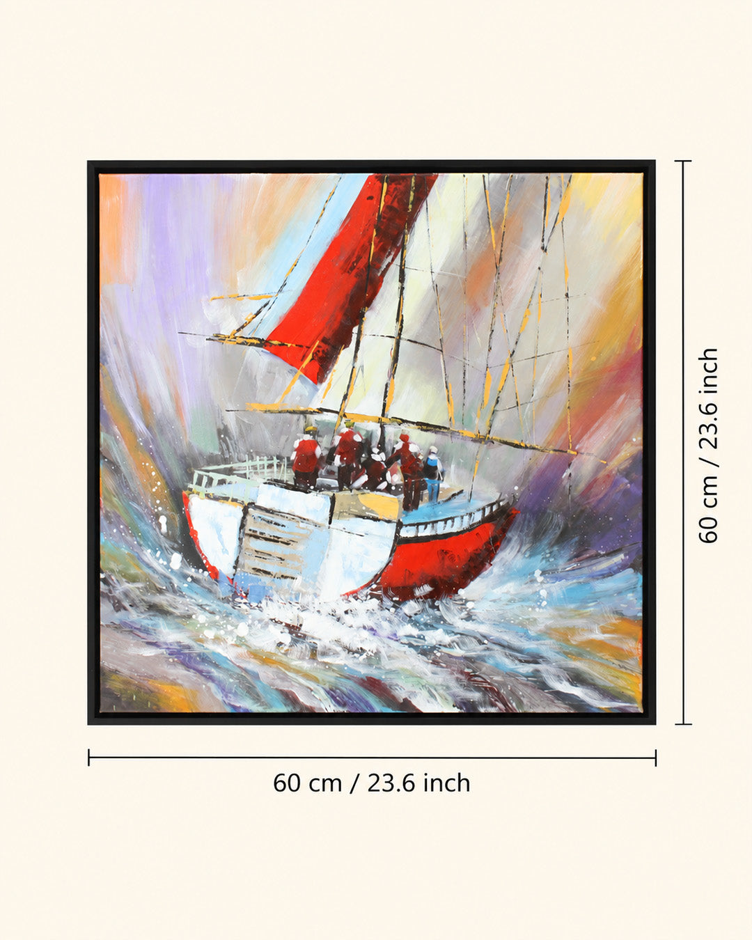 The Painted Voyage fishing boat painting with dimensions