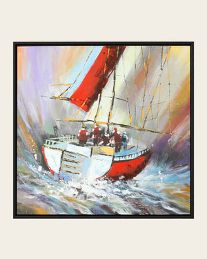 The Painted Voyage fishing boat painting front view