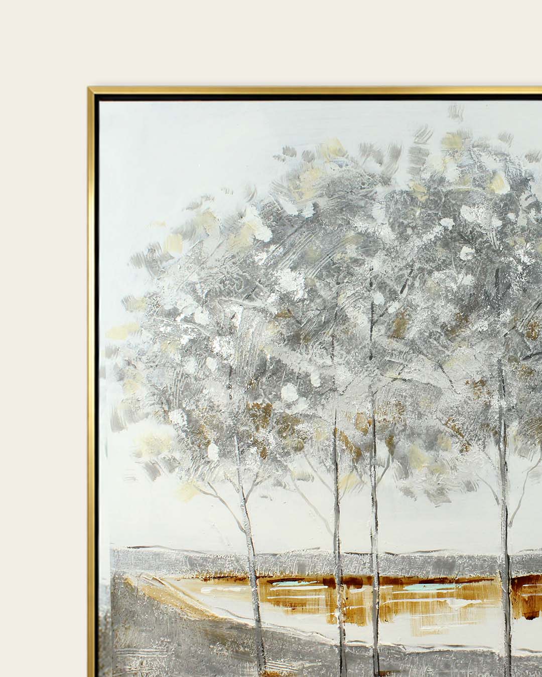 The Quiet Grove gold black frame corner detail