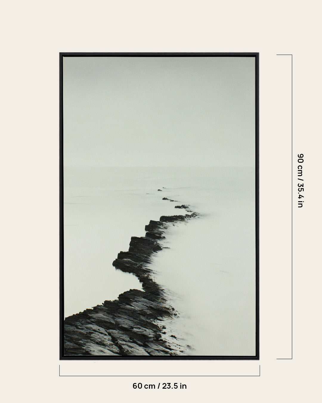 The Ridge minimalist seascape wall art 60 x 90 cm dimensions
