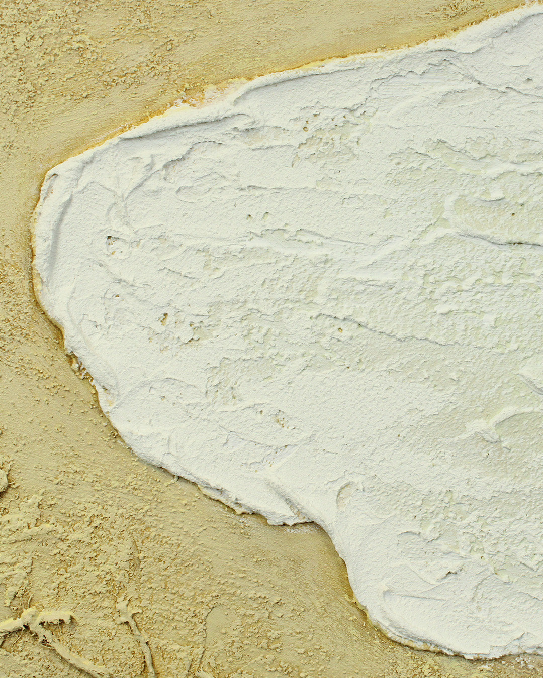 The Sea Comes Home minimalist beach painting close-up of the textured paint