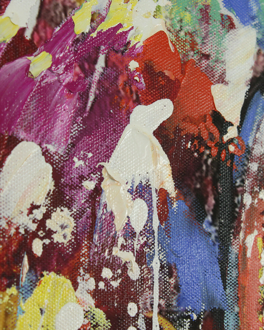 The Seven Horses equestrian wall art close-up of the brushwork
