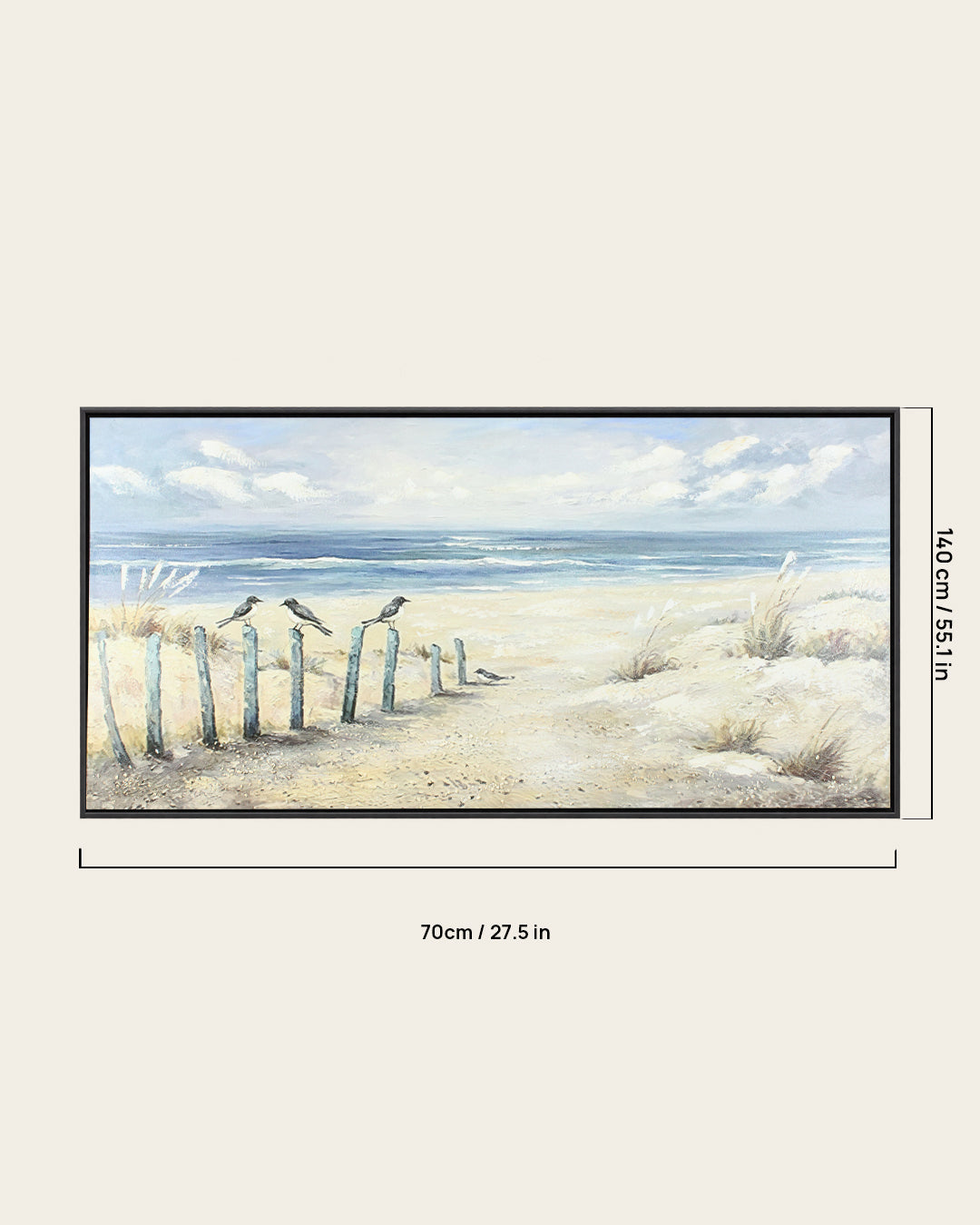 The Turning beach posts wall art 140 x 70 cm dimensions