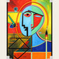 The Unsaid cubist face LED wall art with corner protectors for delivery