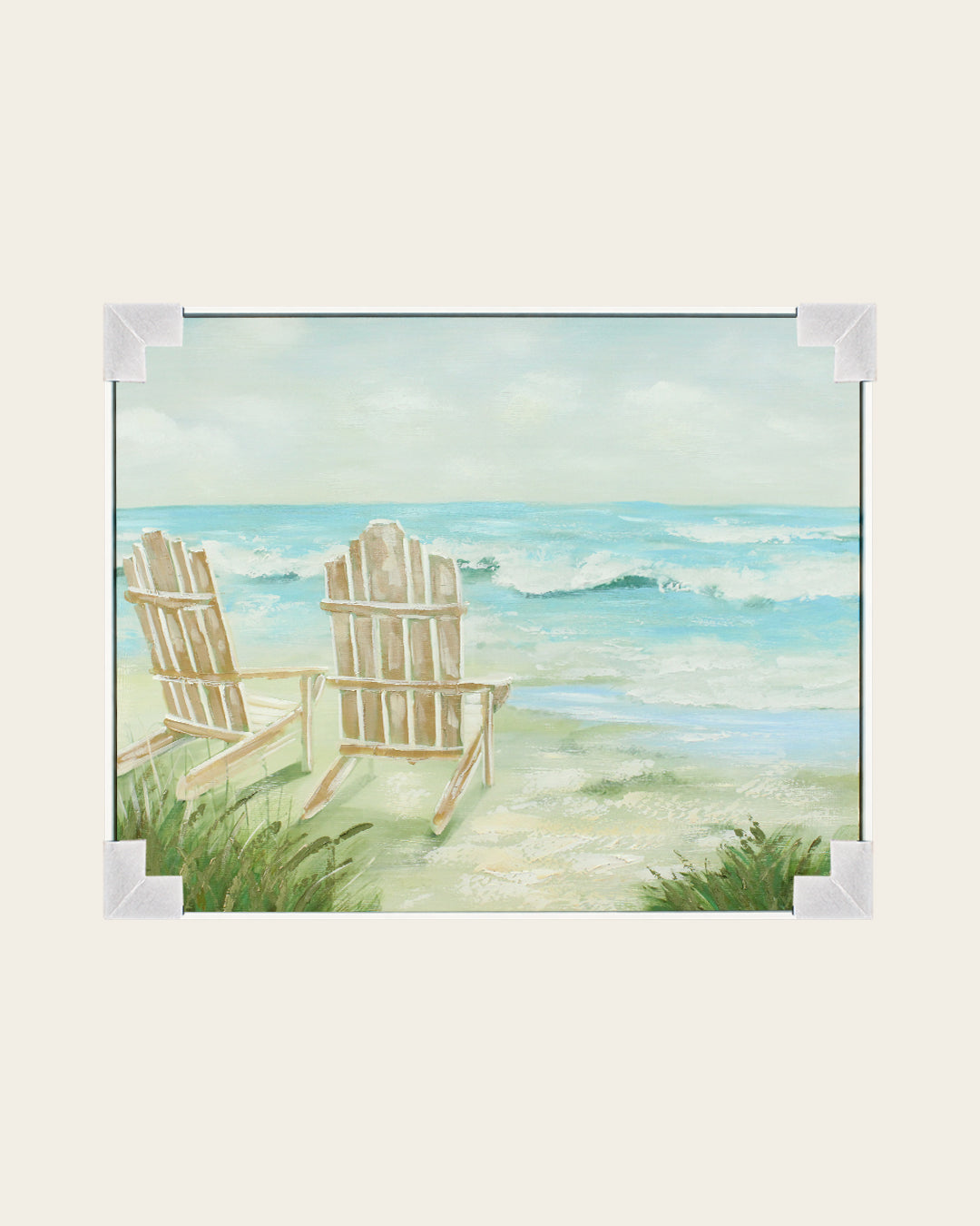 The View We Kept beach house wall art with corner protectors for delivery
