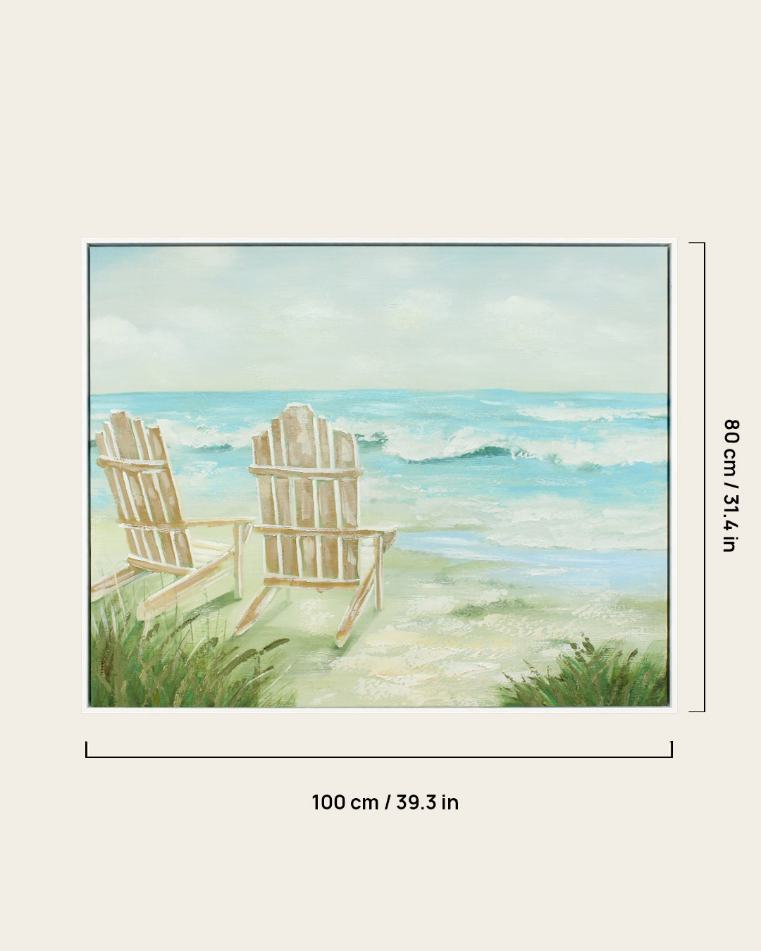 The View We Kept beach house wall art 100 x 80 cm dimensions