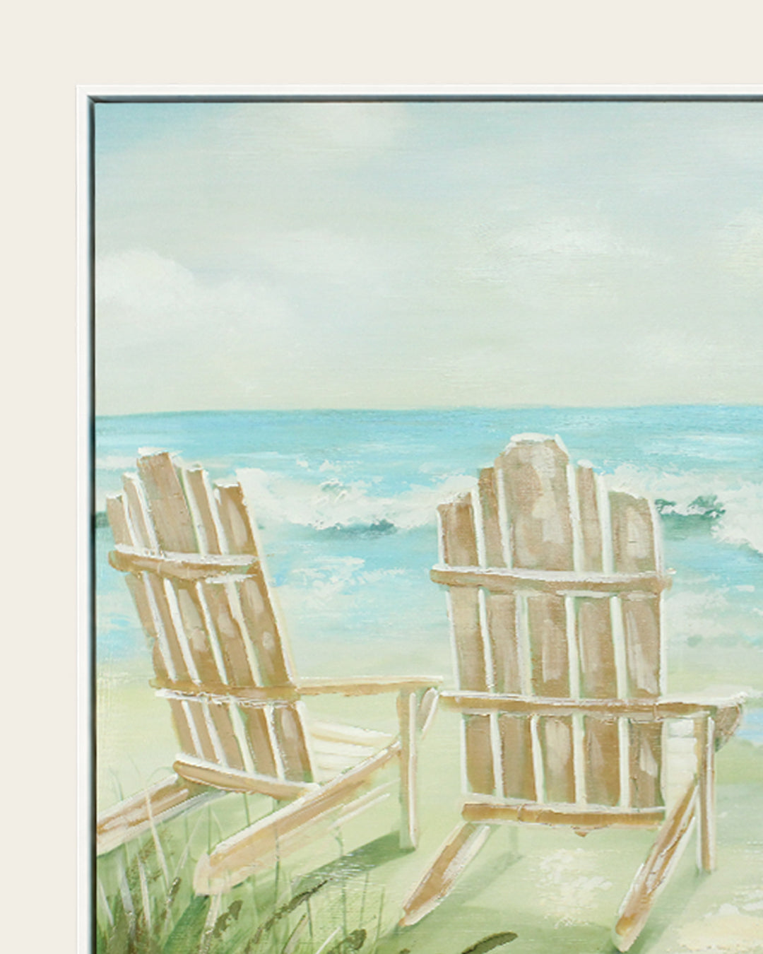 The View We Kept beach house wall art white frame corner detail