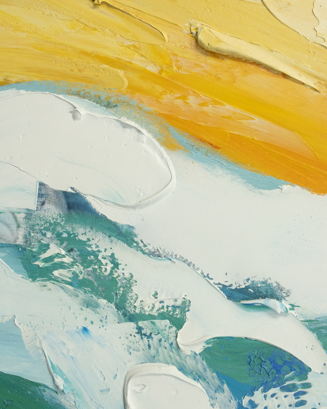 The Walk aerial beach painting close-up of the brushwork