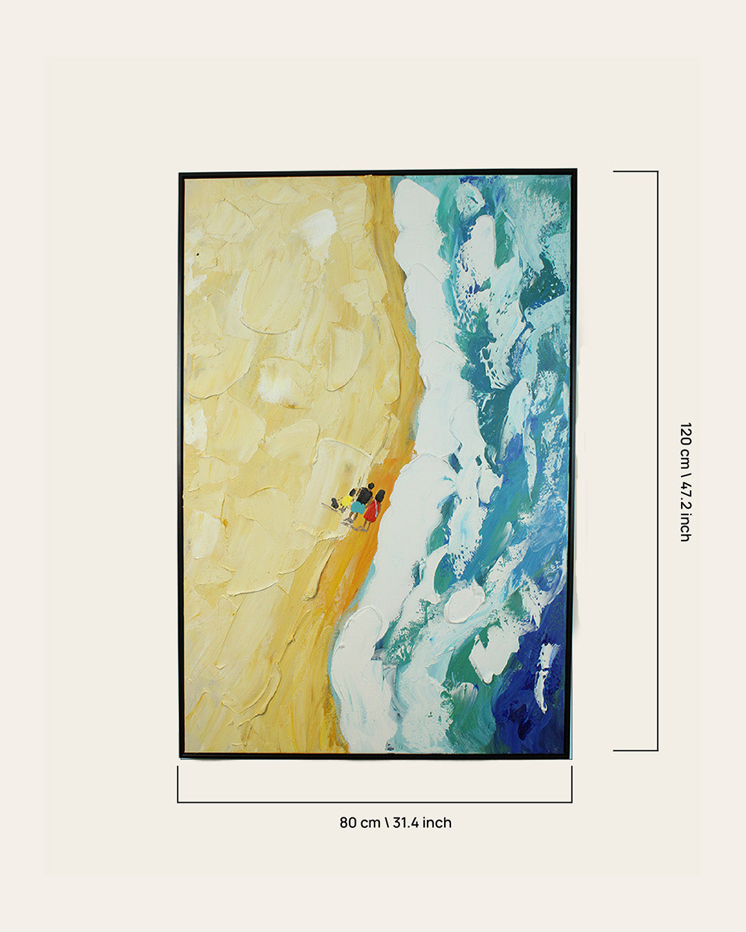 The Walk aerial beach painting with dimensions