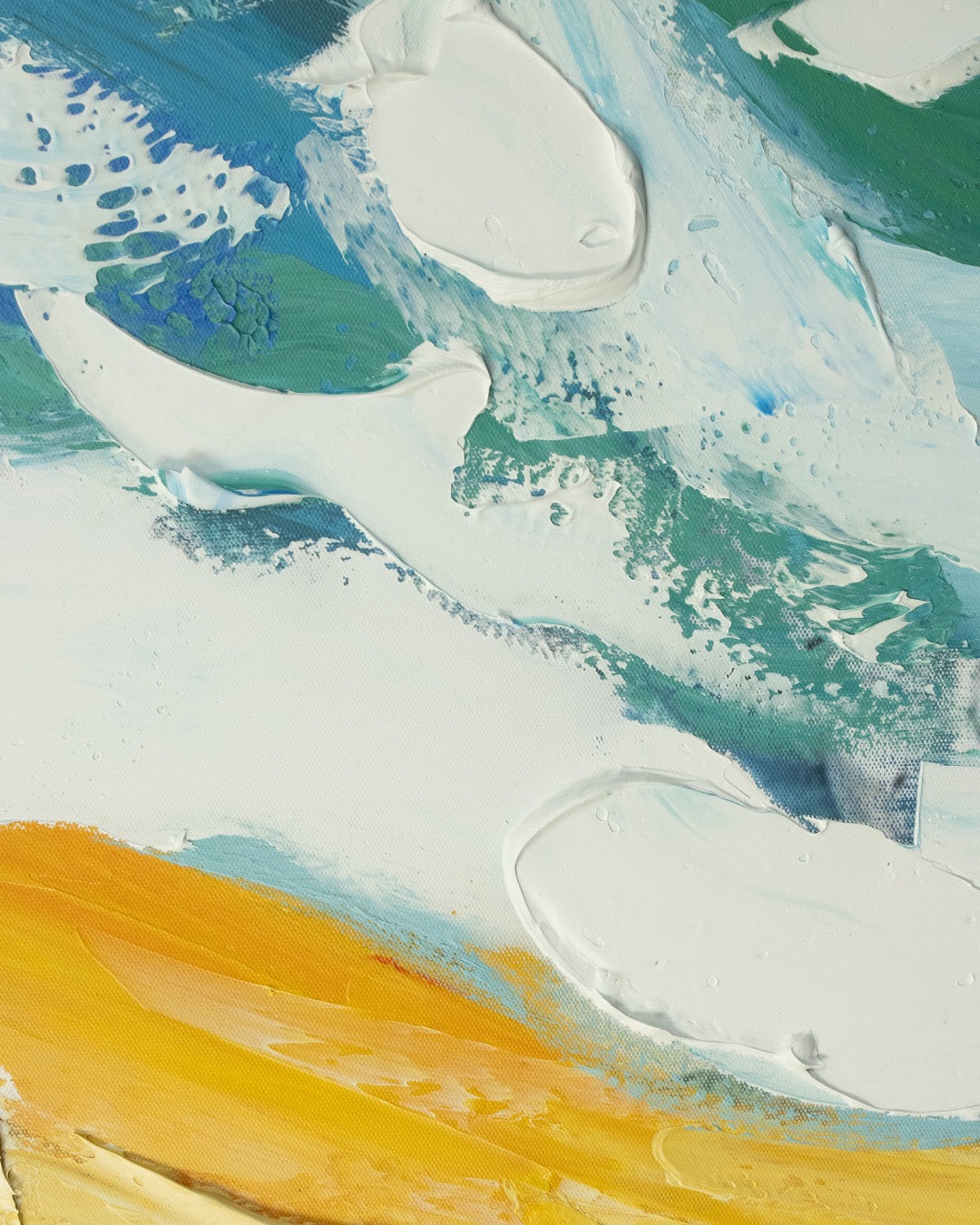 The Walk aerial beach painting close-up of the textured paint