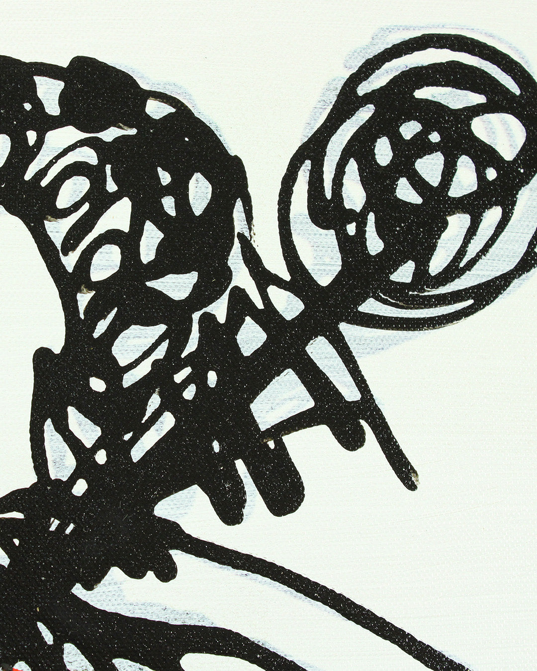 The Weight of Sound cello wood and metal wall art close-up of the hand-drawn linework