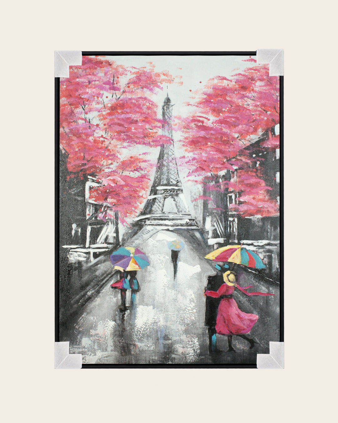 Toward the Tower paris cityscape wall art with corner protectors for delivery