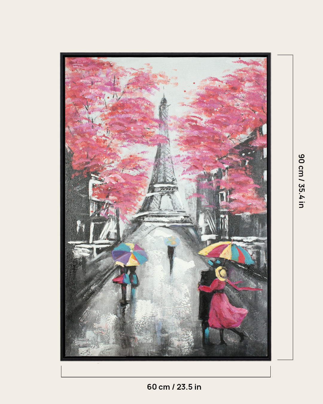 Toward the Tower paris cityscape wall art 60 x 90 cm dimensions