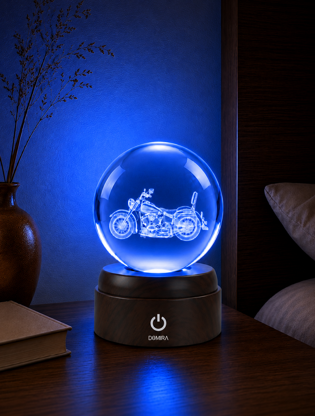 Freedom Ride crystal globe glowing blue