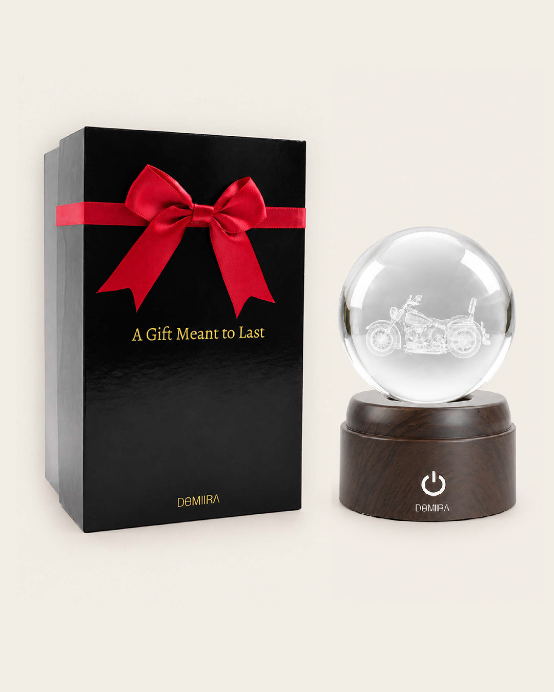 Freedom Ride crystal globe with its gift box