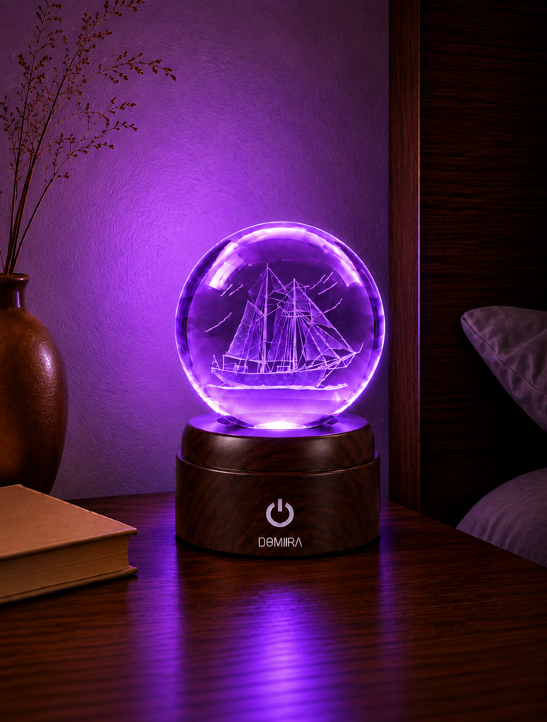 Ocean Wanderer crystal globe glowing purple