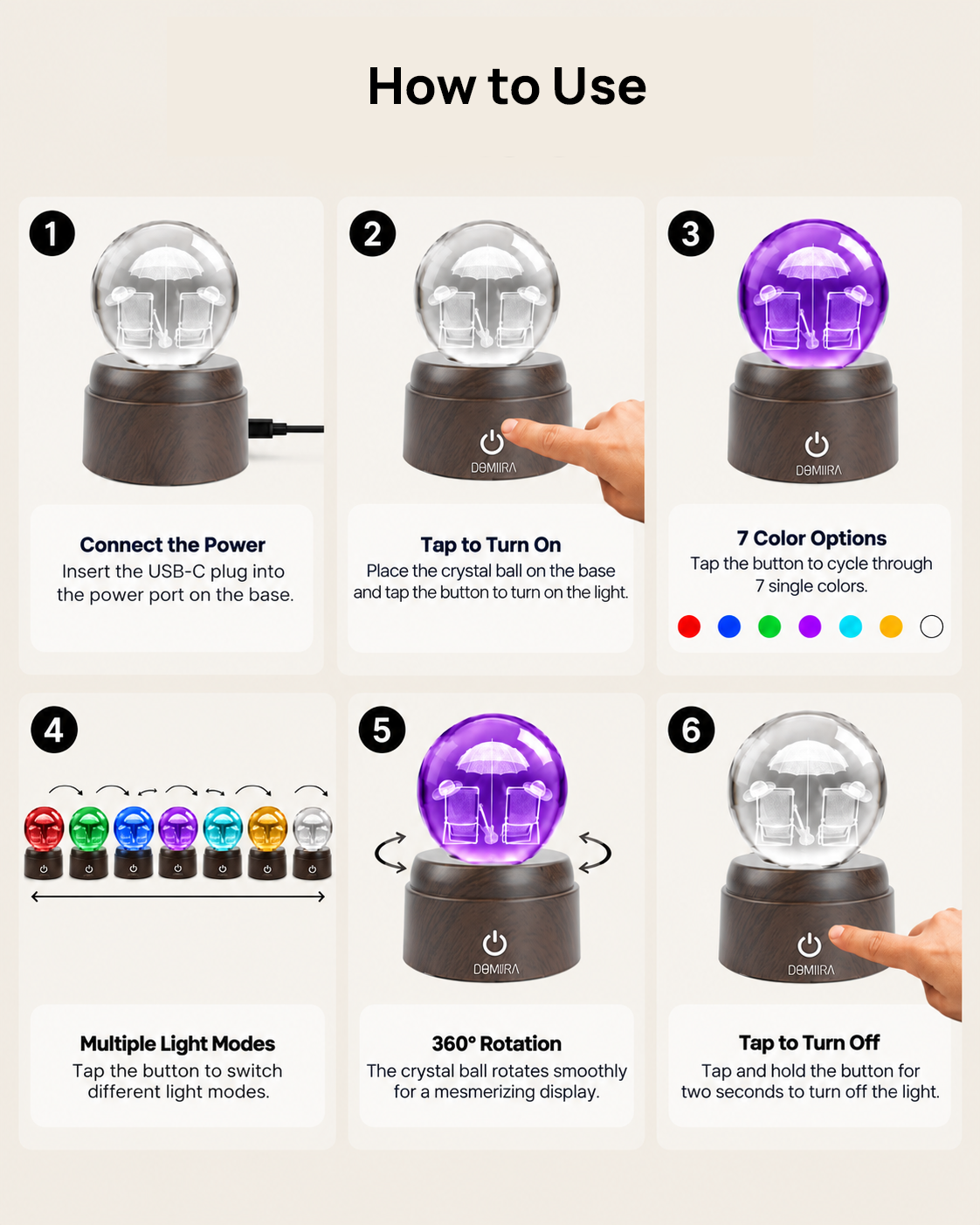 How to use the Seaside Escape crystal globe