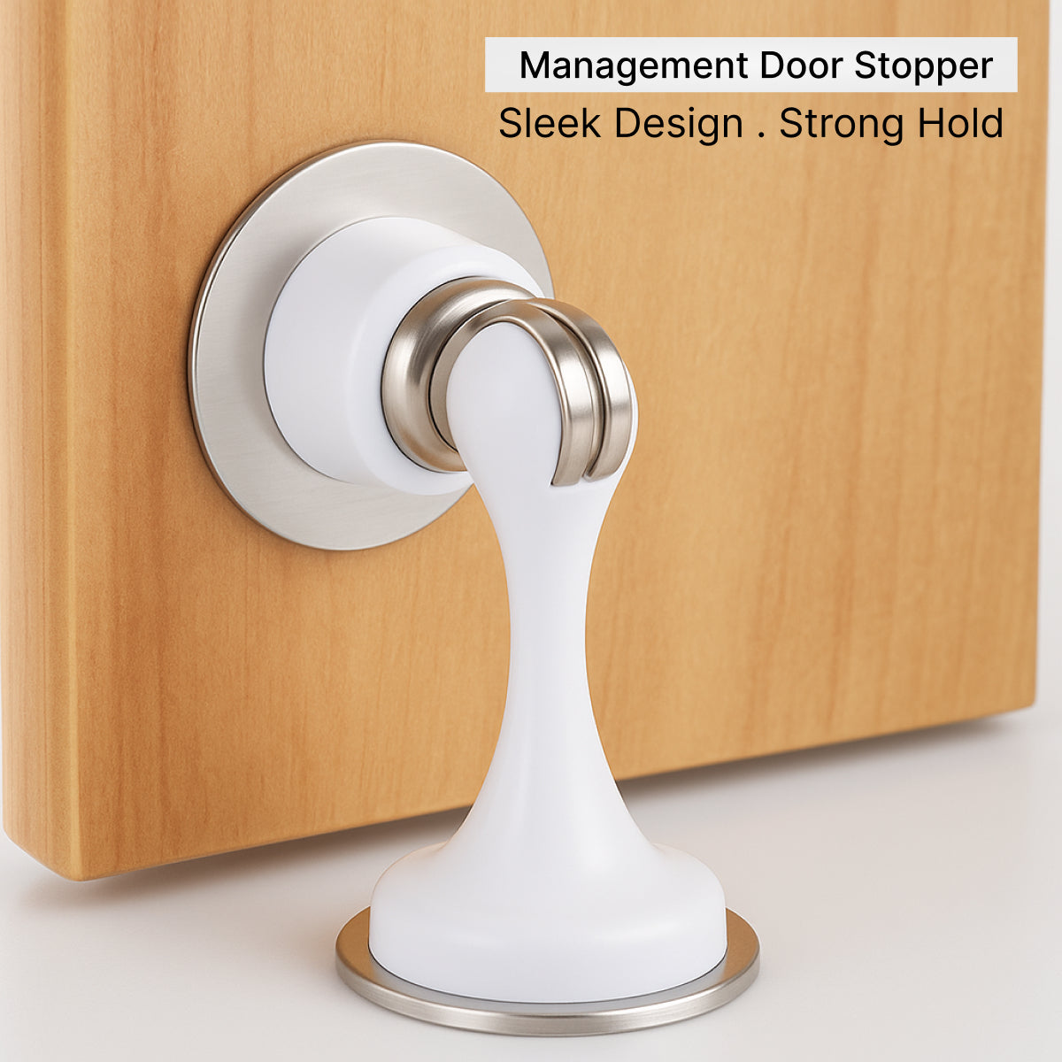 White magnetic door stopper front view