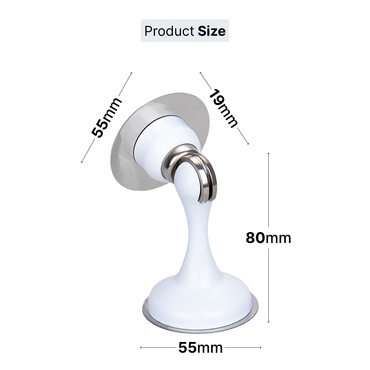 White magnetic door stopper with fittings