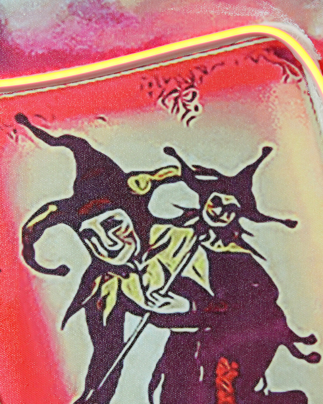 Wild Card playing card LED wall art close-up of the jester card