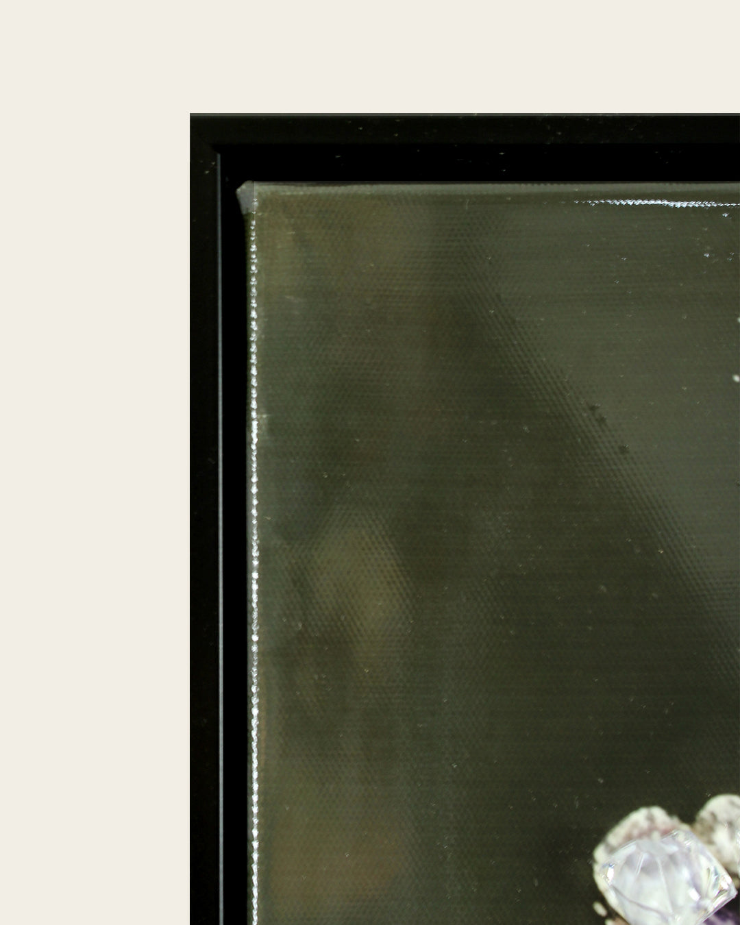 Wings of Diamonds butterfly resin wall art black frame corner detail