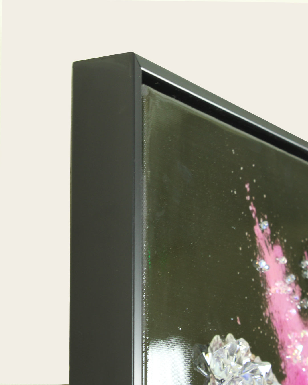 Wings of Diamonds butterfly resin wall art side profile of the black frame
