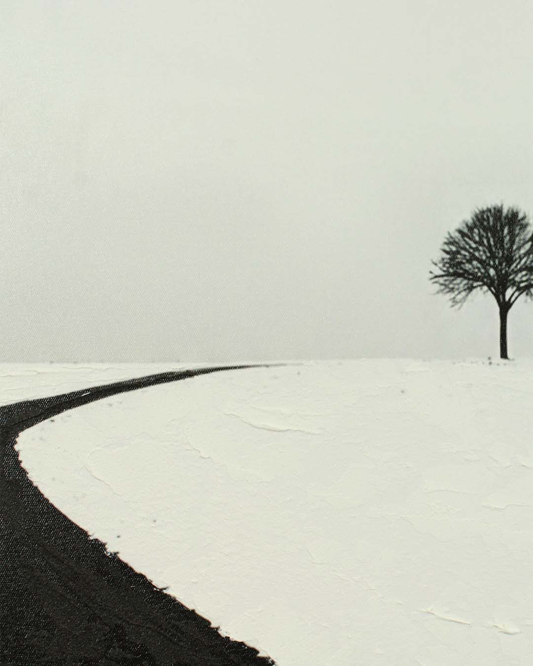 Winter Passage monochrome landscape art close-up of the bare trees
